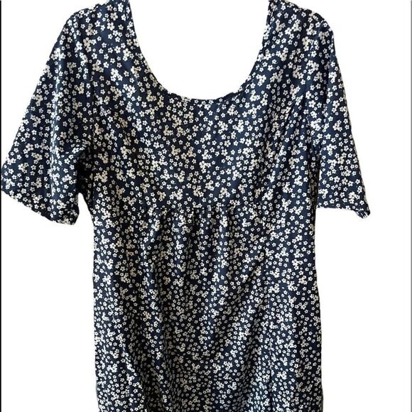 MISSLOOK Misslook navy blue white floral midi dress - Large / L - Picture 8 of 9